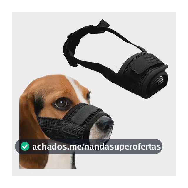 Focinheira Regulável Cachorro Respirável Confortavel Latido Cor Preto Tamanho M