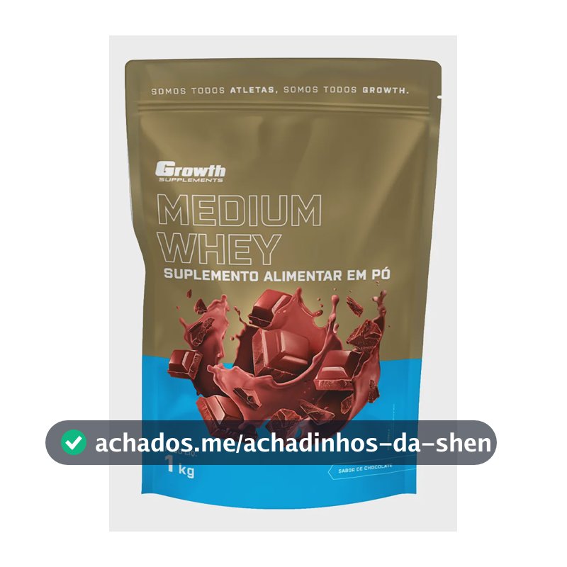 Whey Protein Medium 1kg Growth Supplementos - Chocolate