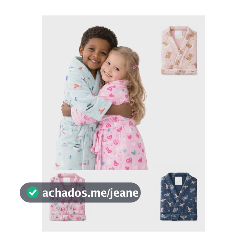Roupão Infantil Microfibra De Banho Menino Menina Estampado Estampado Capivara 4 A 6 Anos