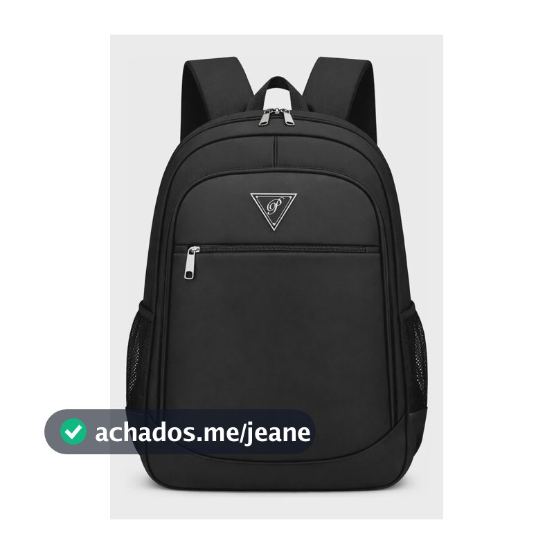Mochila Masculina Bolsa Impermeável Faculdade Executiva Alça Reforçada Preto Liso