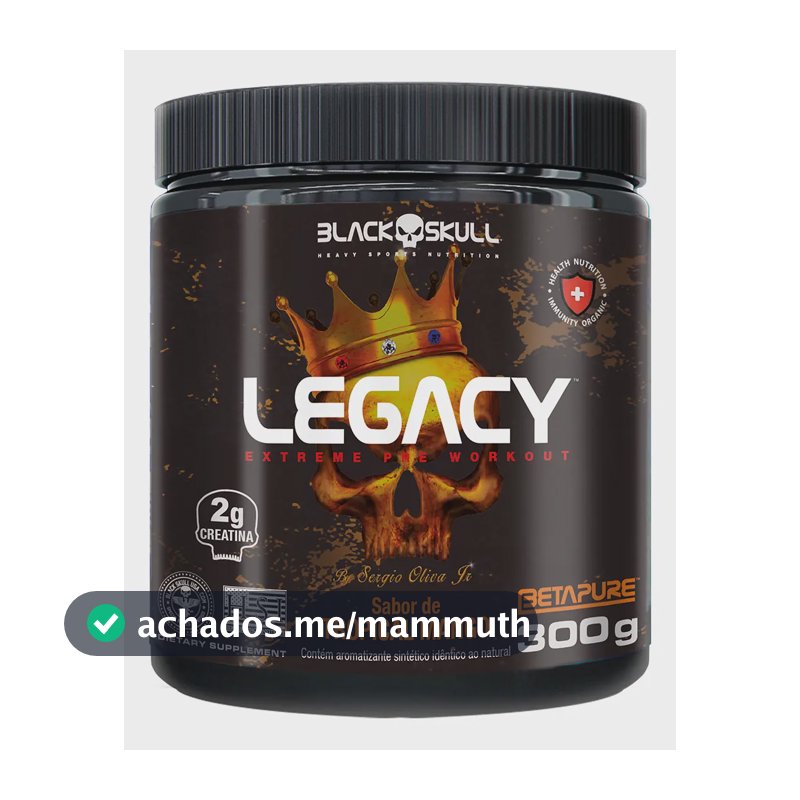Pré-treino Legacy - 300g Black Skull Tropical Mango