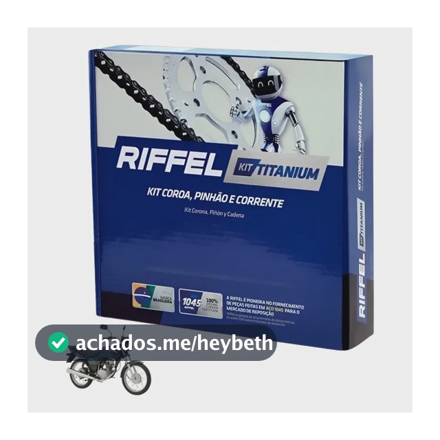Kit Relação Moto Riffel Cg 125 Titan 2000 2008 Titanium 1045 Cinza