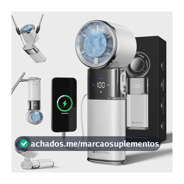 Mini Ventilador Portátil De Mão 9000mah Turbo