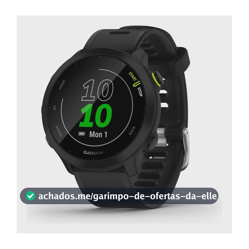 Relógio Smart Garmin Forerunner 55 Monitor Cardíaco Gps 42mm Black Mesh Preto