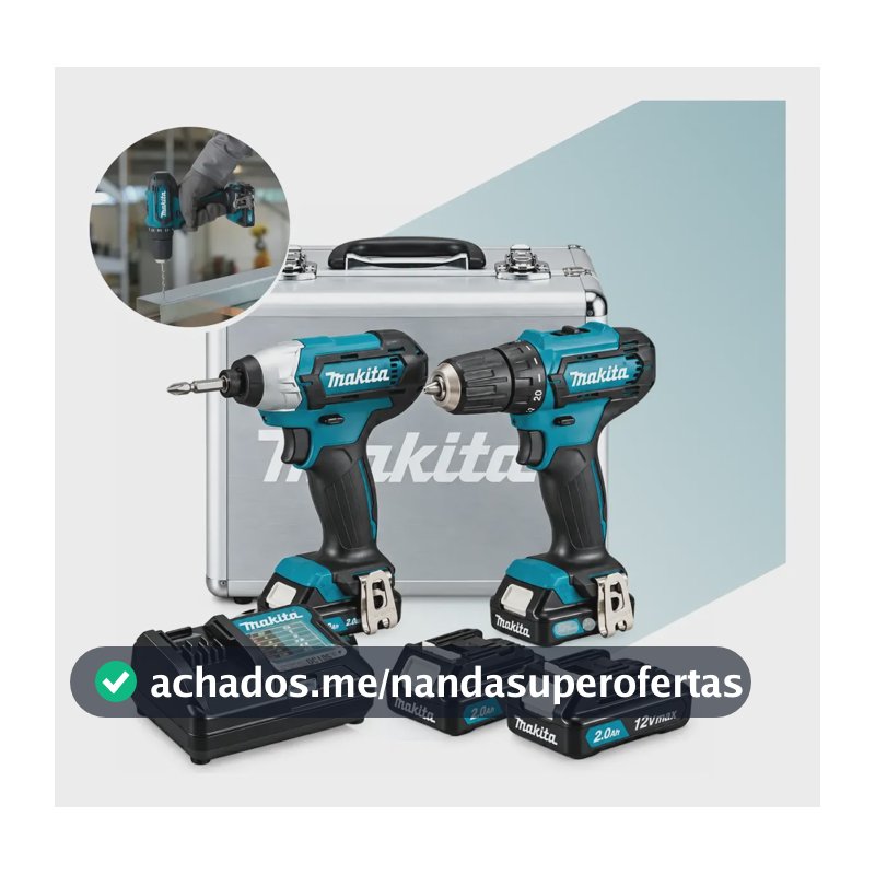 Kit Parafusadeira Furadeira Makita Clx224sax 12v Com Maleta