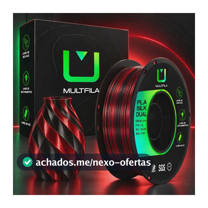 Filamento Pla Silk Dual Preto E Vermelho 1kg Para Impressora Dual Preto E Vermelho