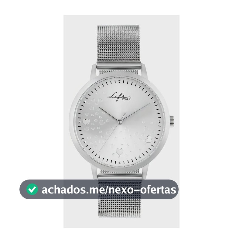 Relógio Life Amor Feminino Aço Prateado