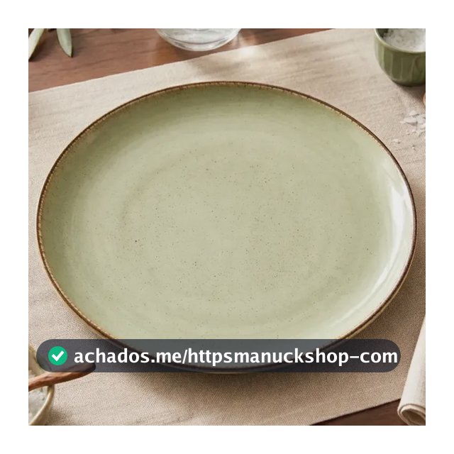 Jogo 6 Pratos Rasos Verdes 27cm Porcelana Mesa Posta Jantar Verde Menta Liso