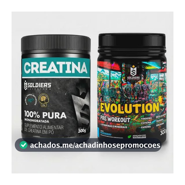 Creatina 300g + Pré-treino Blueberry Evolution 300g - Soldiers Nutrition