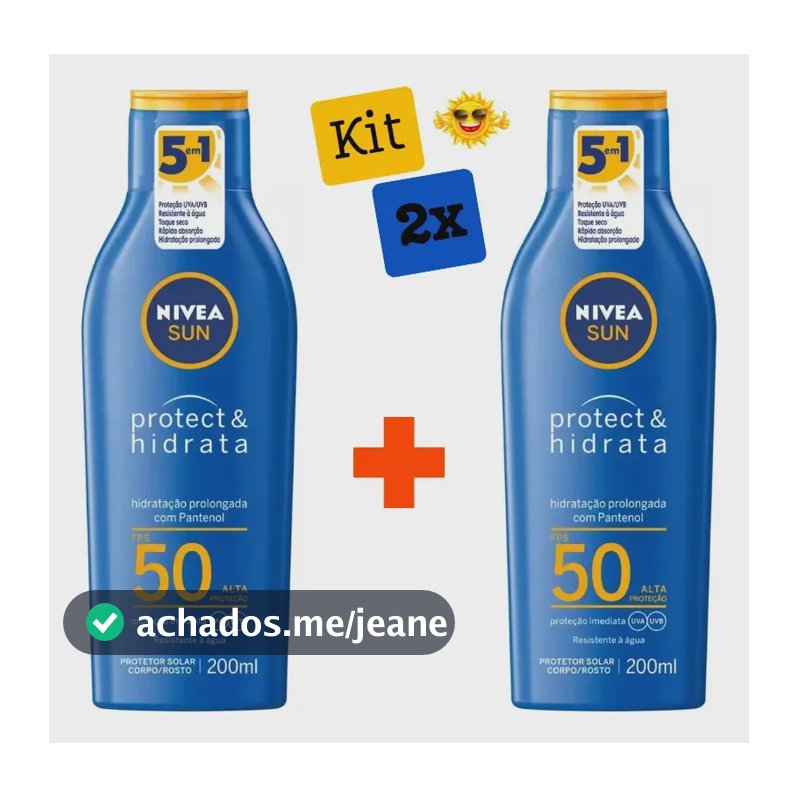 Kit Combo Duplo Protetor Solar Nivea Sun Fps 50 200ml +200ml