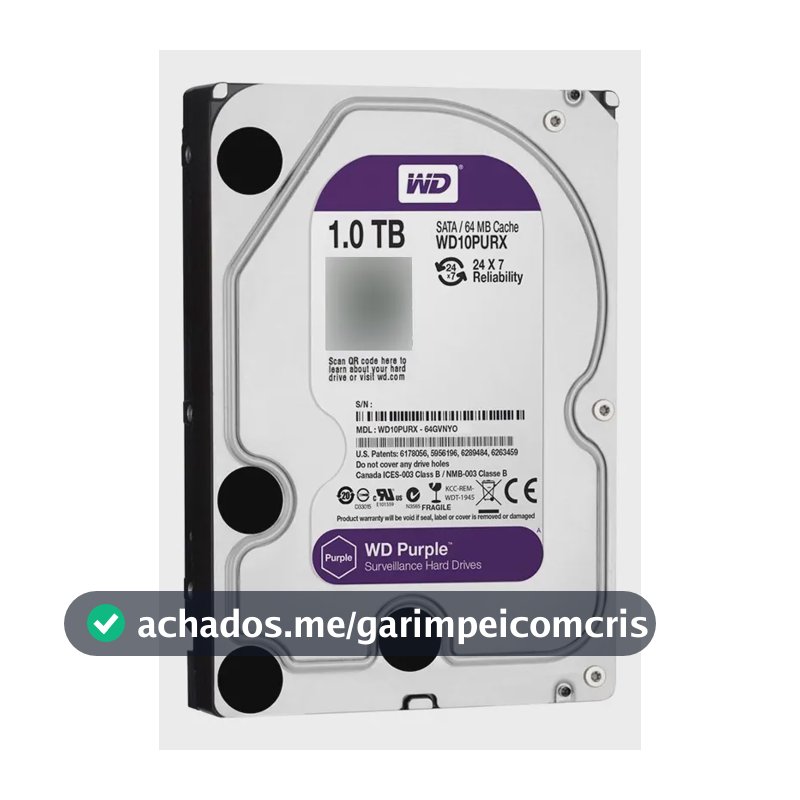 Disco roxo de 1 TB para vigilância por vídeo 24 horas por dia, 7 dias por semana, 365 dias por semana em violeta