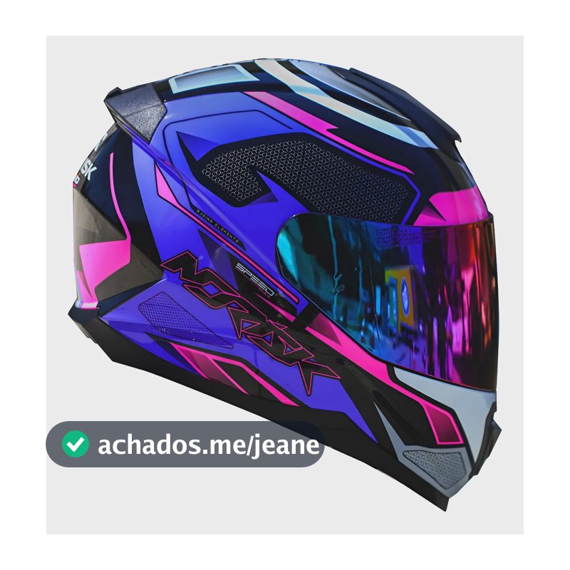 Capacete Norisk Feminino Fechado Razor Speedmax Rosa Roxo Cor Roxo Brilho Tamanho Do Capacete 56
