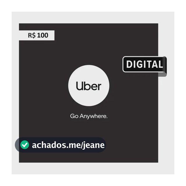 Uber Gift Card R$100 (digital)
