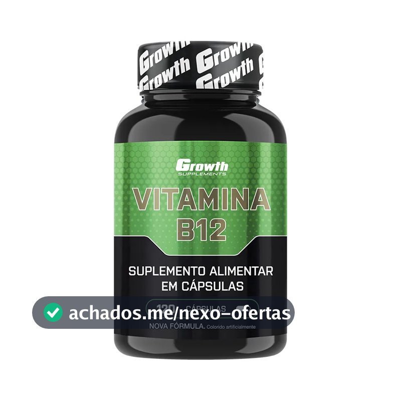 Vitamina B12 Growth Supplements Vitaminas Vit. B12 em cápsula Sem sabor x 100g de 120 un
