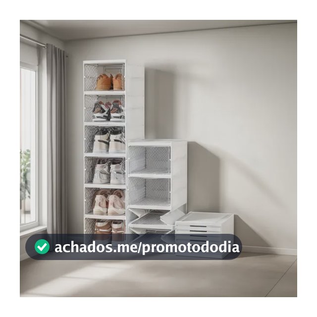 Sapateira Caixa De Sapato Empilhável Vertical 6 Andares Branco