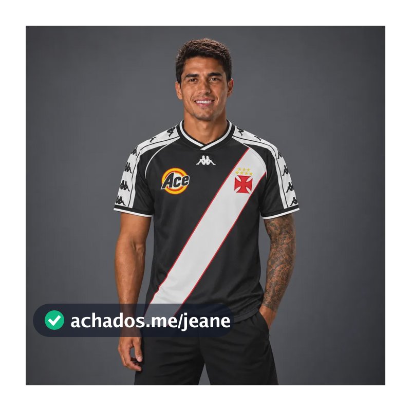 Camisa Vasco I Retrô 2000 Oficial Masculina Preto Gg