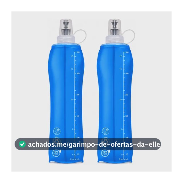 2x Garrafa Dobrável Corrida Running Squeeze Soft Flask 500ml