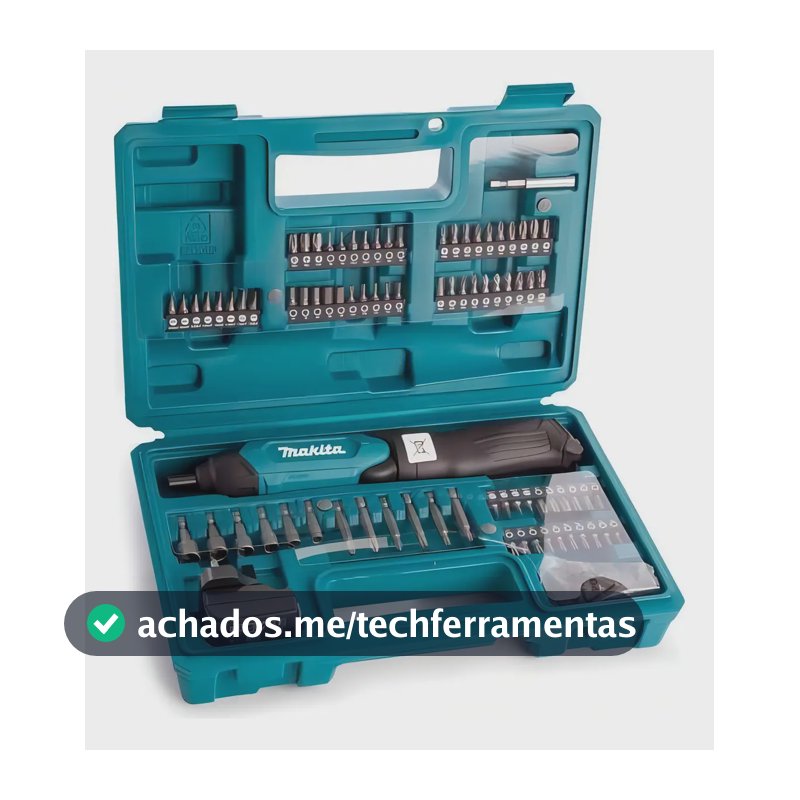 Parafusadeira à Bateria Makita + KIT com 81 Acessórios Df001dw - Cor Azul-turquesa Frequência 60Hz
