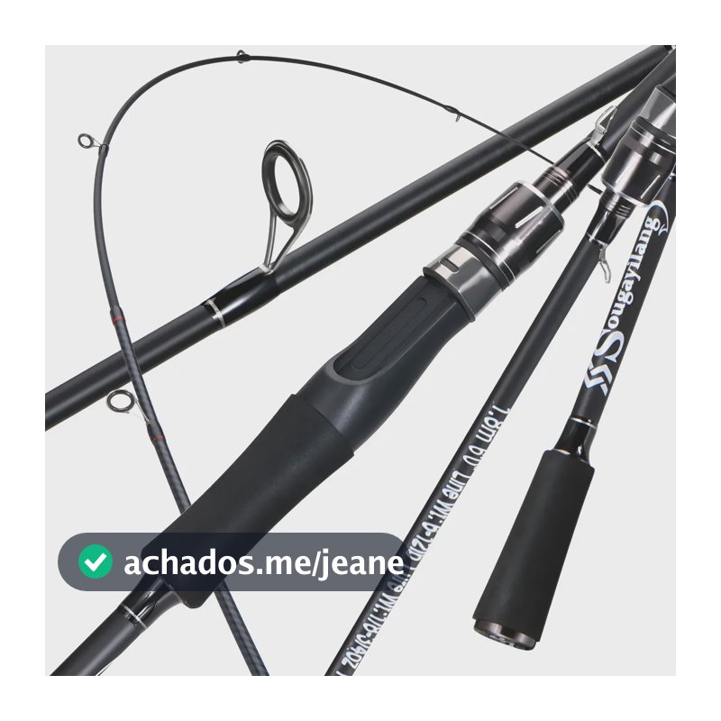 Vara De Pesca 1,80m 2 Partes 6-12lb Alto Carbono Sougayilang Prateado Vara Para Molinete