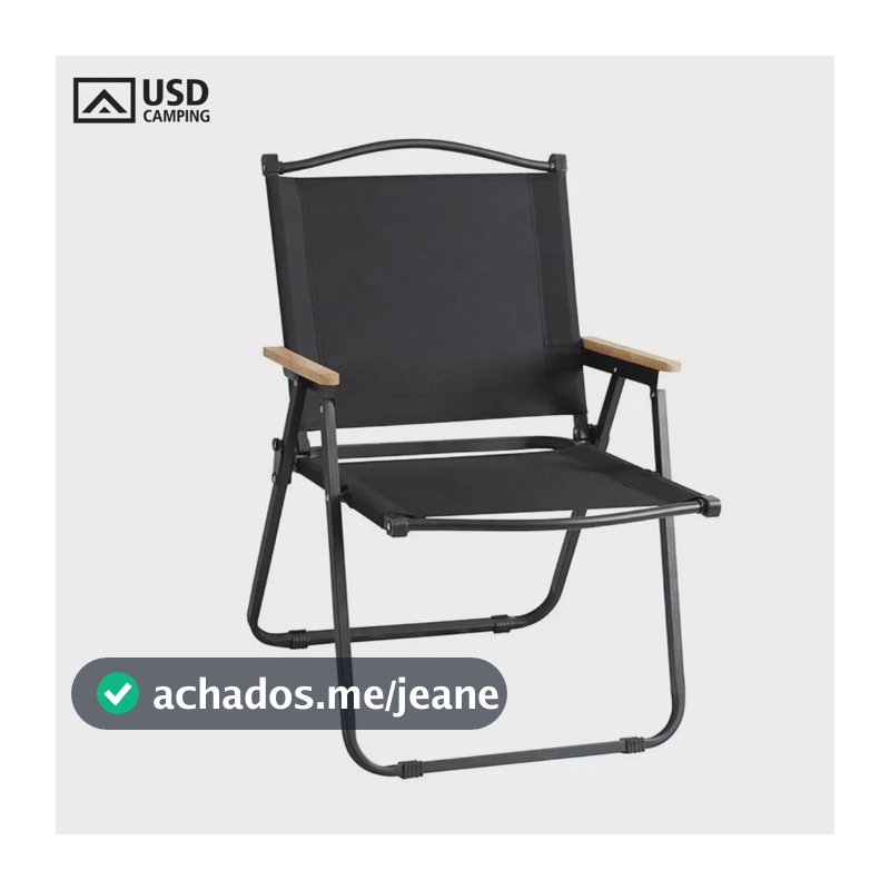 Cadeira De Praia Camping Pesca Dobrável Portátil Reforçada Usd Até 120kg Cor Preto