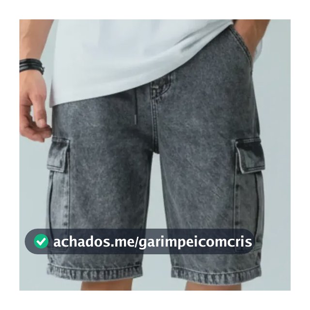Bermuda Jeans Cargo Baggy Masculina Streetwear Mesclada