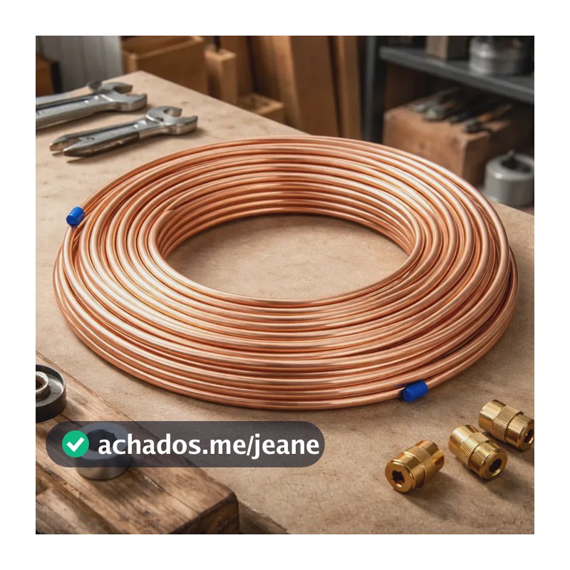 Tubo Cobre Flexível Eluma 3/8 15 Metros Refrigeração Panqueca 9.52mm