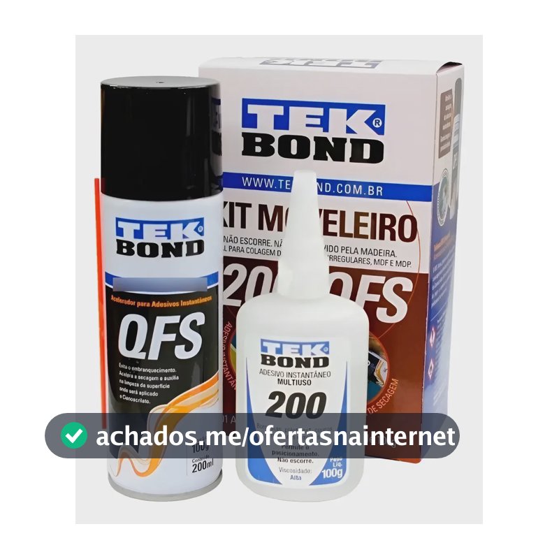 Kit Moveleiro 200 100g + Ativador Qfs 200ml Tekbond Branco
