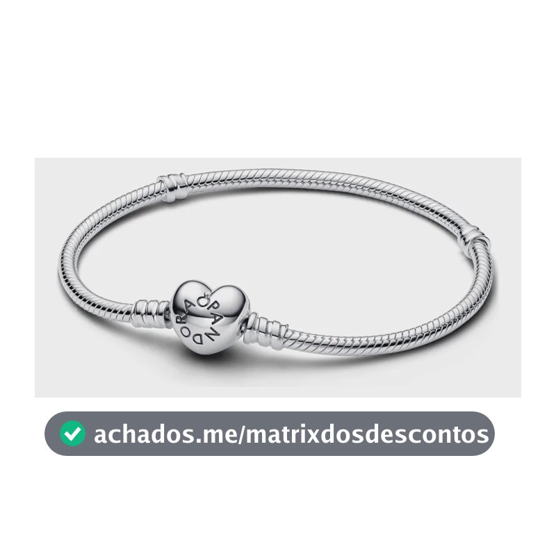 Bracelete Pandora Pulseira De Prata E Fecho Coracao 20 Cm