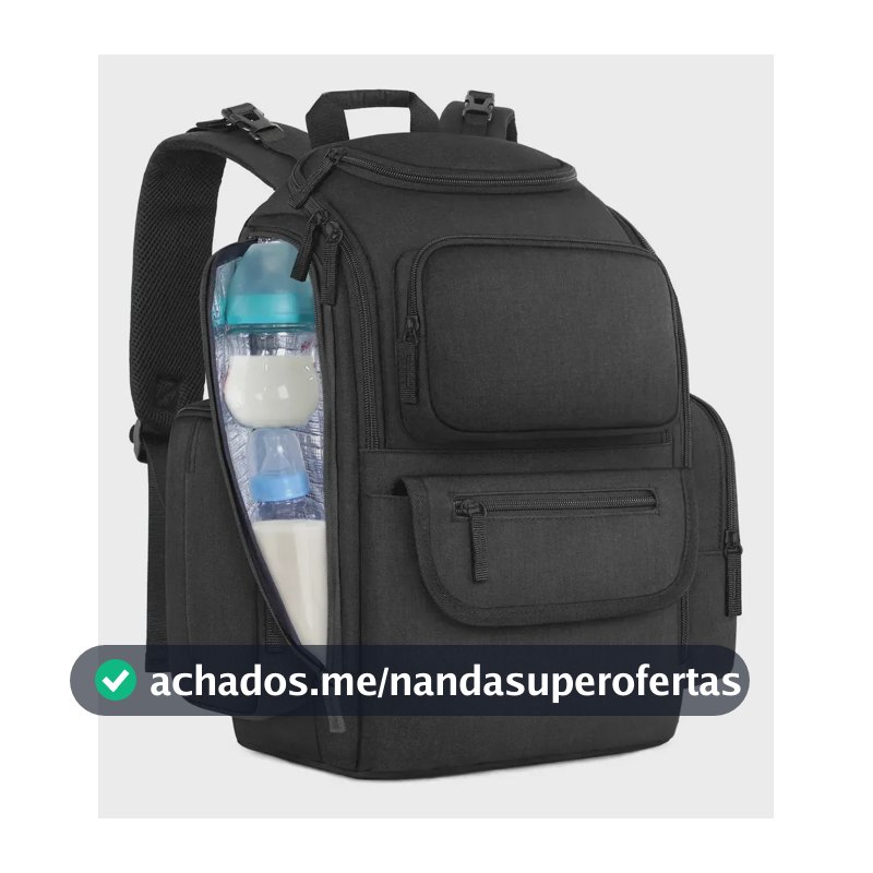 Mochila Maternidade Mochila Bebe Bolsa De Maternidade Multifuncional Grande Capacidade Impermeável Para Feminina Com Bolsa Termica Para Com Alças Para Carrinho Mancro 1046 Preto Liso