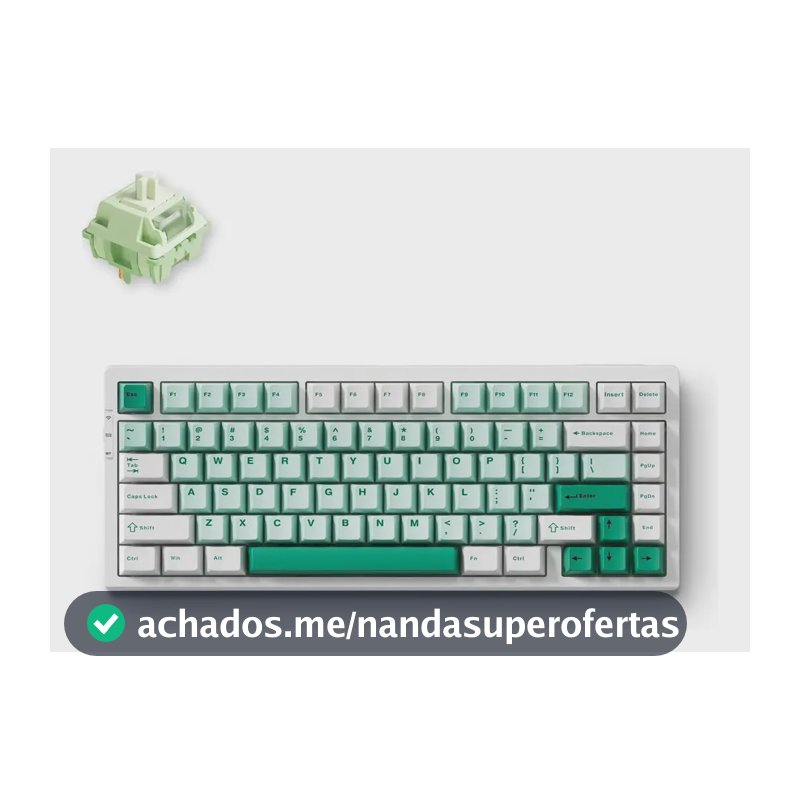Teclado Mecânico Sem Fio Mchose G75 Pro Tripla Conexão Rgb Verde-claro Português Brasil