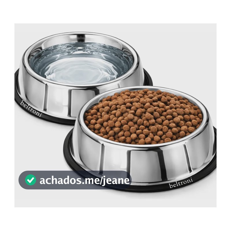 Kit 2 Potes Tigela 900ml Grandes Gato Cachorro Comedouro Pet 0v Cinza