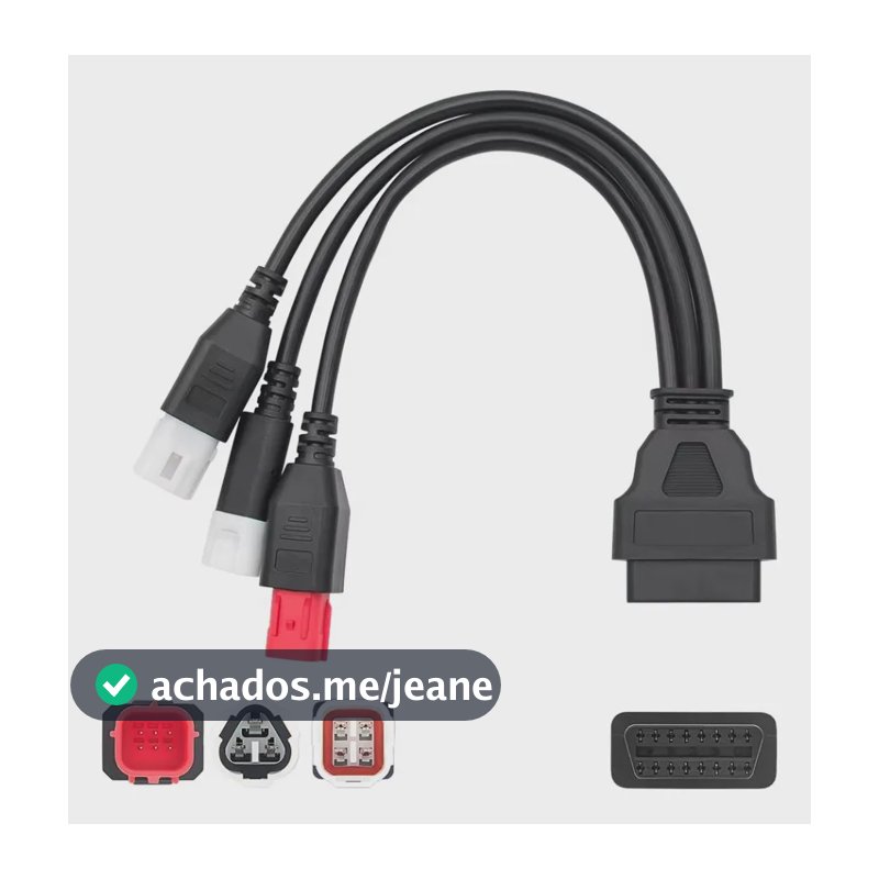 Cabo Conector Obd2 Honda 6 Pinos + Yamaha 4 E 3 Pinos Moto