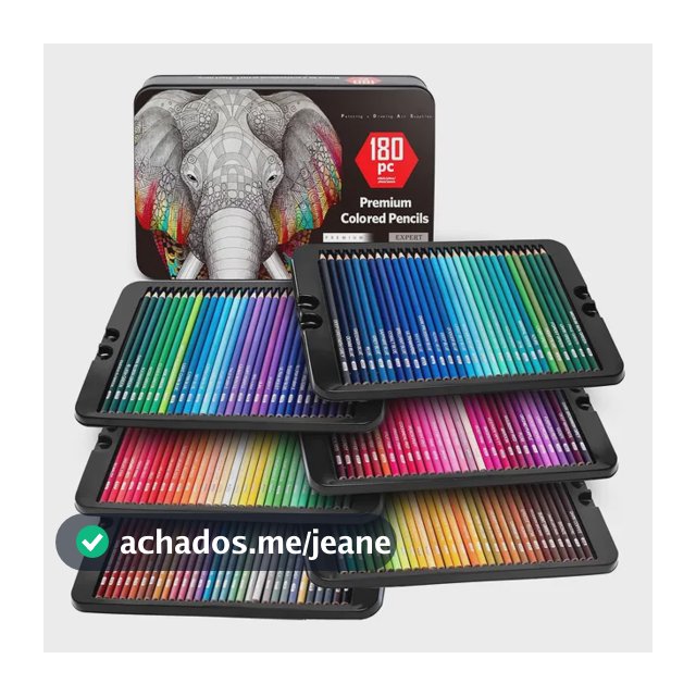 Conjunto Premium De 180 Lápis De Cor Em Estojo De Metal 180