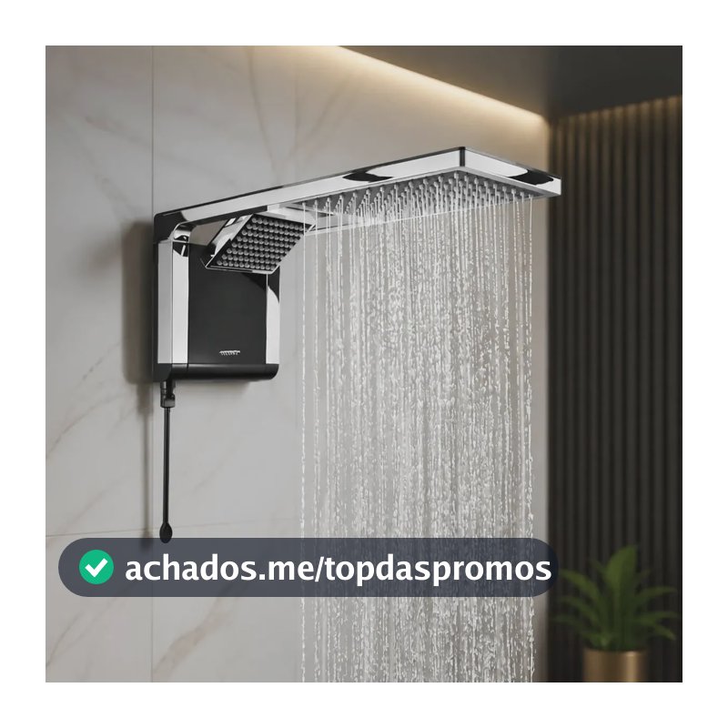 Chuveiro Eletrônico Lorenzetti Acqua Duo Ultra Preto/Cromado Parede 7800W