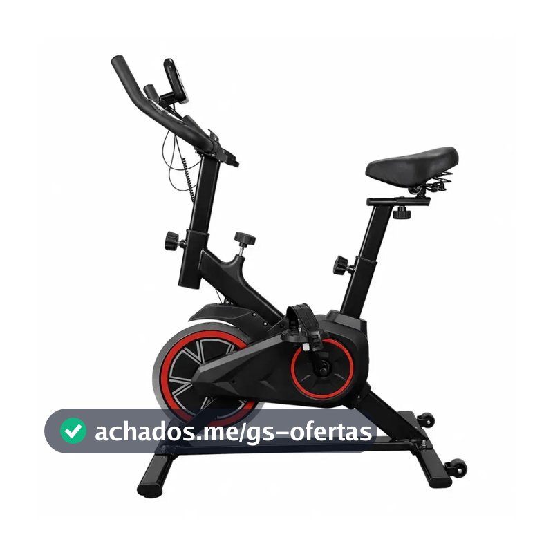 Bicicleta Ergométrica Bike Spinning Para Exercícios Com Volante e Display LCD