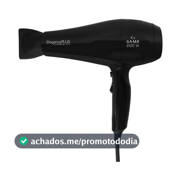 Secador de Cabelo Gama Italy Eleganza Plus 2100W Ceramic Ion Preto Profissional