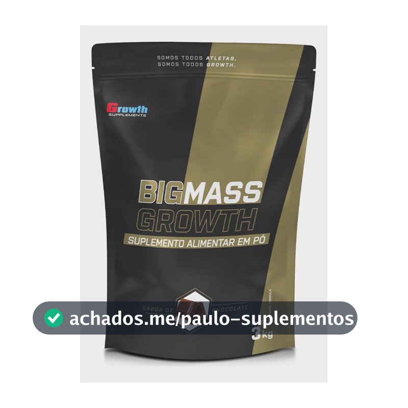 Hipercalórico Big Mass 3kg Growth Supplements - Sabor Chocolate