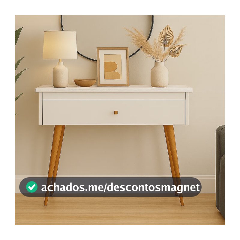 Aparador Europa Buffet Com Gaveta Pés Madeira Contemporâneo Branco