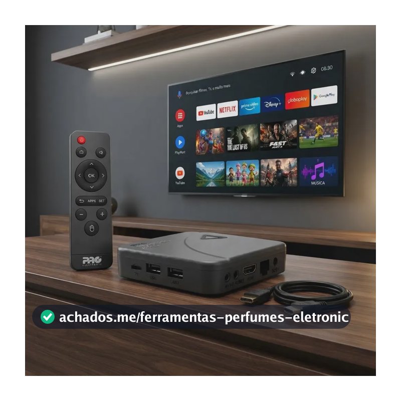Tv Box Proeletronic SmartPro 4k, com Android 10 E 16gb Smart Box PROSB-3000/16GB