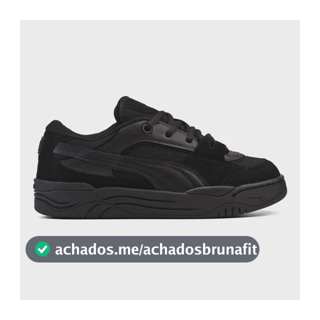 Tênis Puma 180 Skate Robusto Confortável Macio Camurça Black