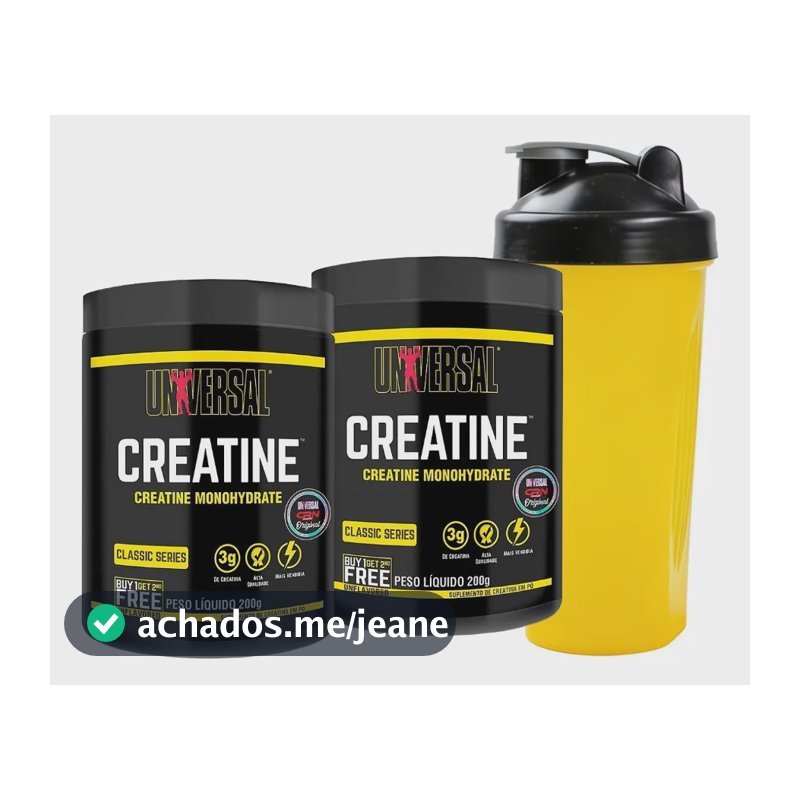 Kit Creatina Monohidratada 400g Universal+coqueteleira 600ml Sem Sabor