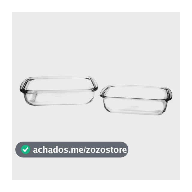 Assadeiras Quadradas Marinex 2 Peças Vidro Com Alça Transparente