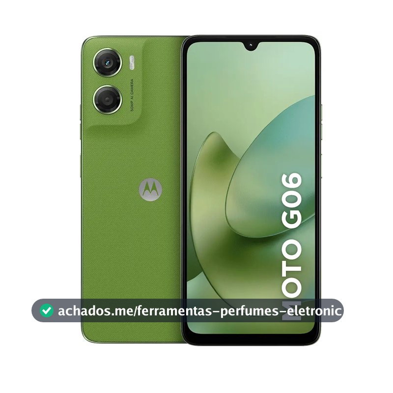 Smartphone Motorola Moto G06 - 256gb 4gb Ram + 8gb Ram Boost e Camera 50mp Com Ai Bateria De 5200 Mah Tela 6.9 - Verde