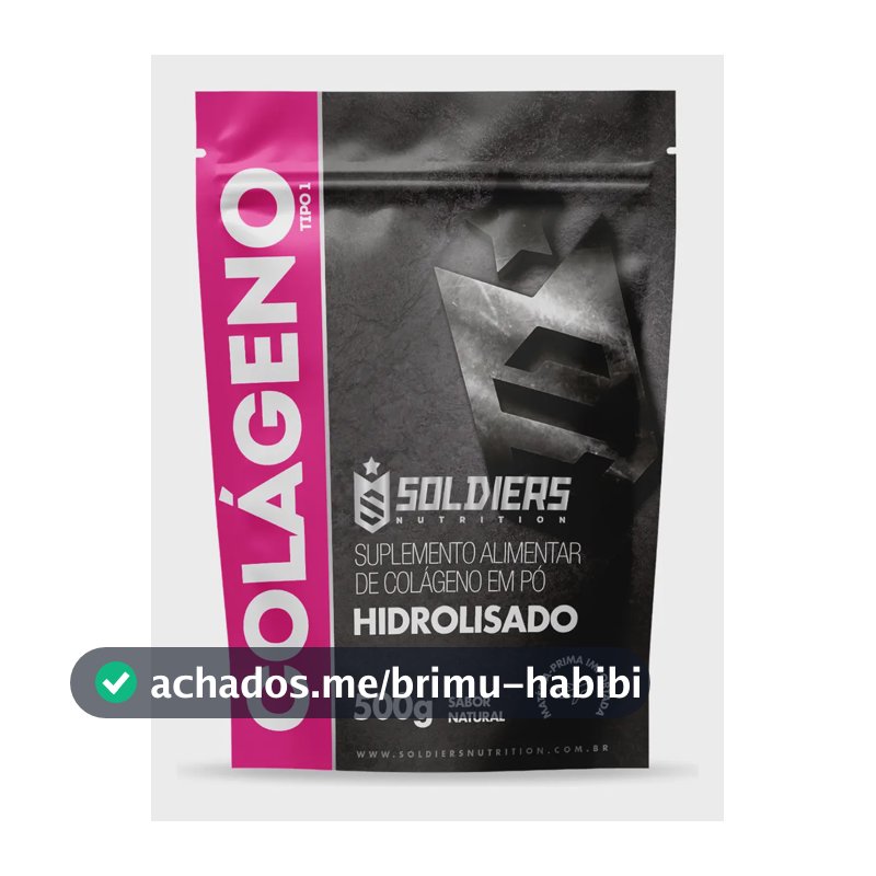 Colágeno Hidrolisado 500g Tipo 1 100% Puro Soldiers Nutrition Pele Articulação