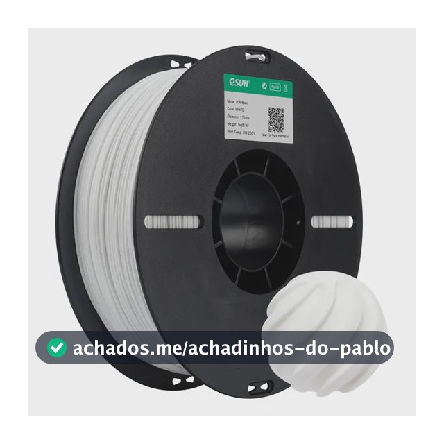 Filamento Pla Esun Para Impressora 3d - Cor Branco Branco