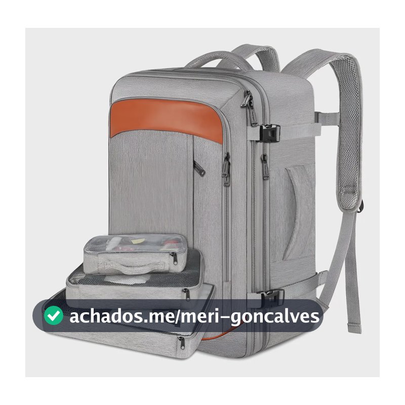 Mochila Viagem 40L Grande Expansível Antifurto Impermeável Aviao Mala De Mao Item Pessoal Masculina Feminina Yorepek Liso