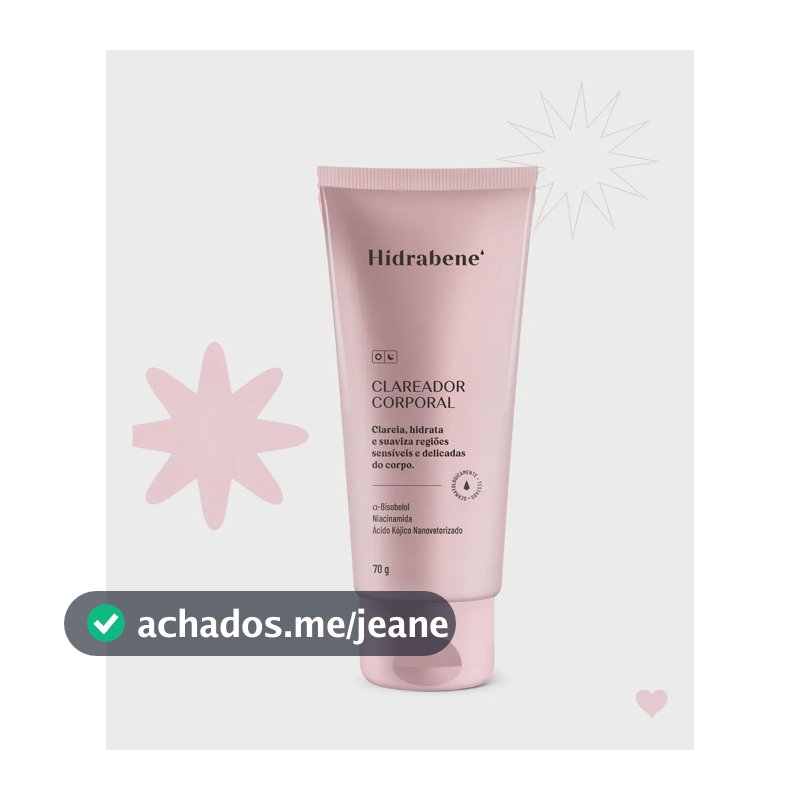 Clareador Corporal Hidrabene 70g Clareia Axilas Virilhas Fragrância Neutro