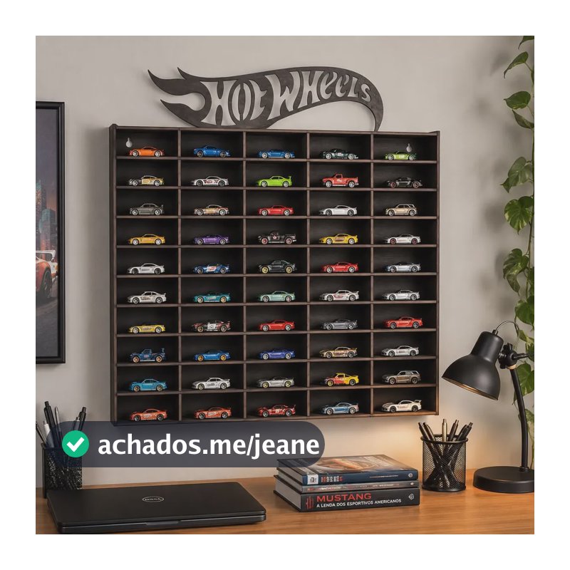 Expositor Para 50 Carrinhos Hot Weels Prateleira Brinquedo Mdf