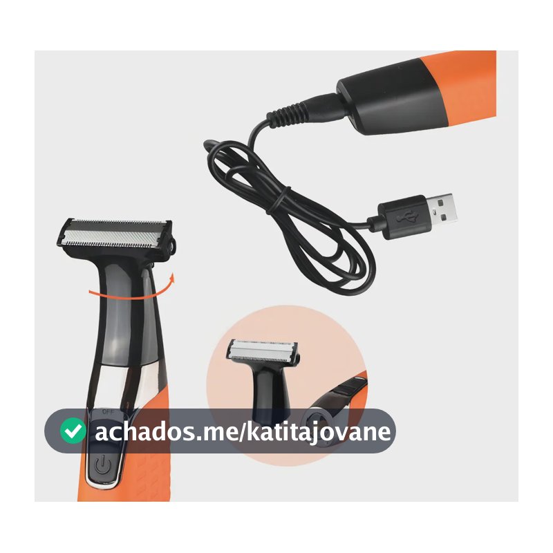 Maquininha 3 Em 1 Kemei KM-1910 Aparador Pelo Corpo Água Resistente