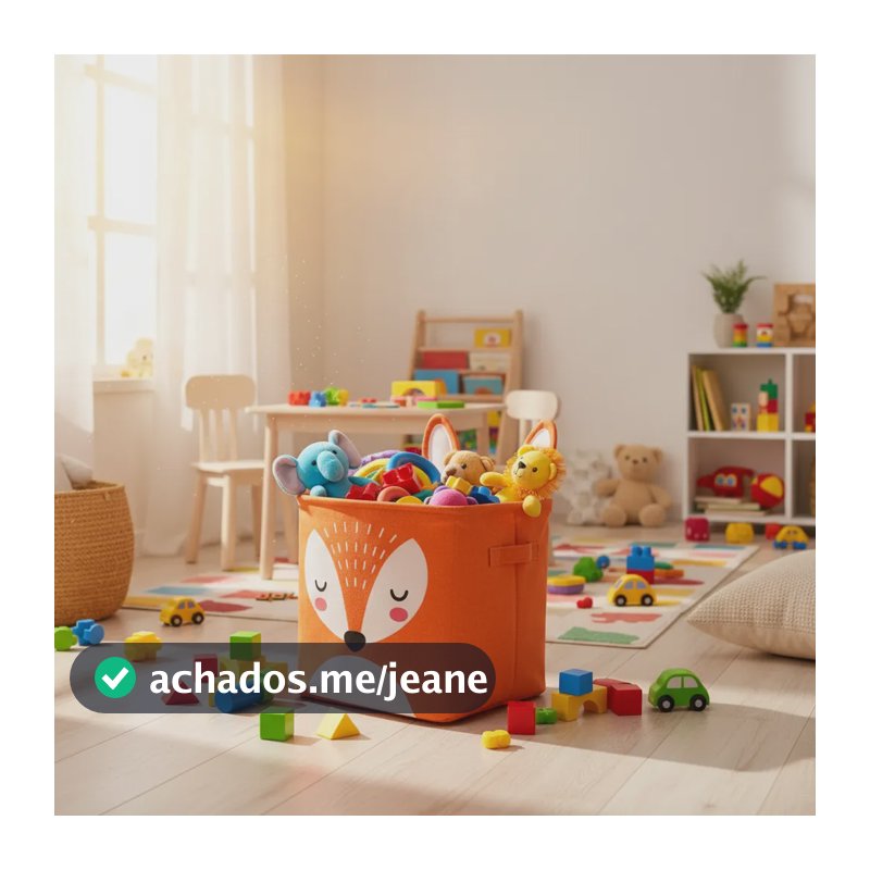 Cesto Organizador Infantil B-max Dobrável Resistente Laranja
